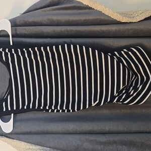 SHEIN Black and White Striped Ruched Top Size S